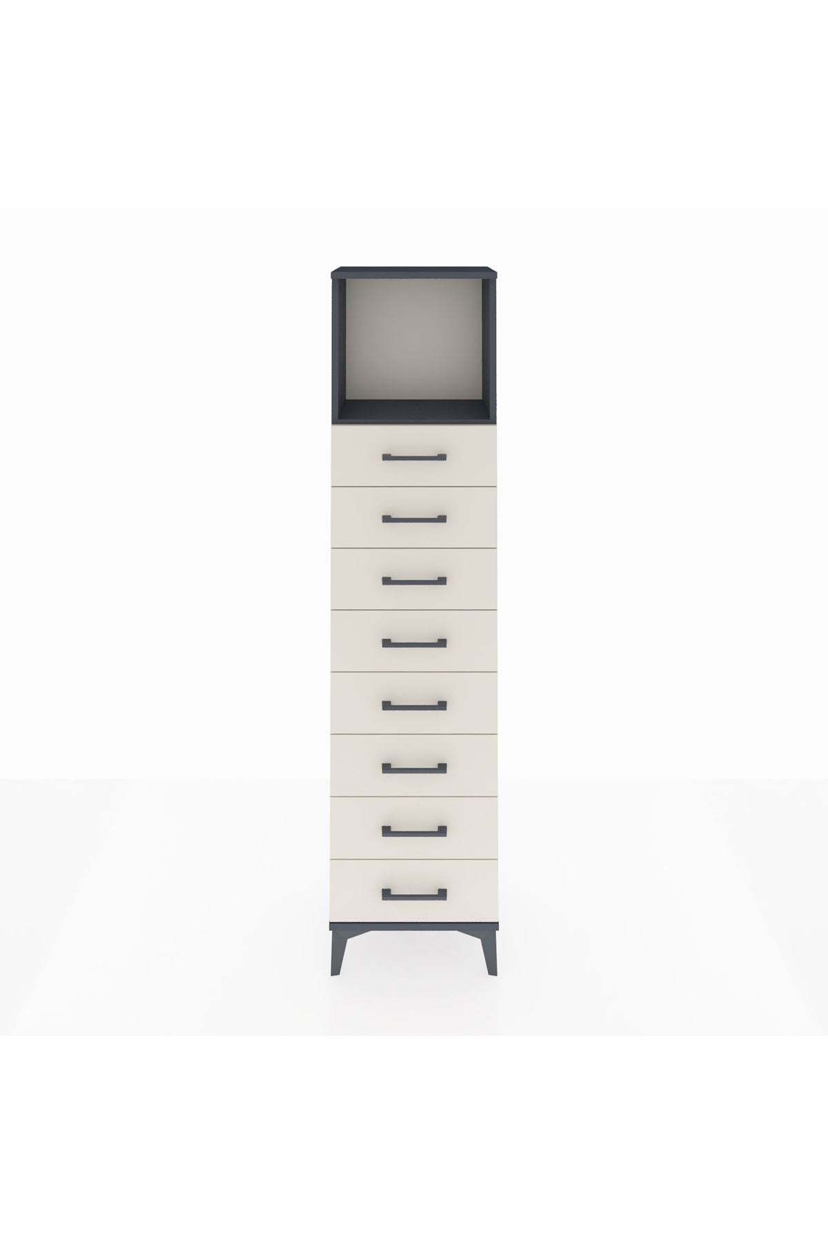 Arges Dolap Tek Raflı 8 Çekmeceli 44x30x182 - S22M032V4A