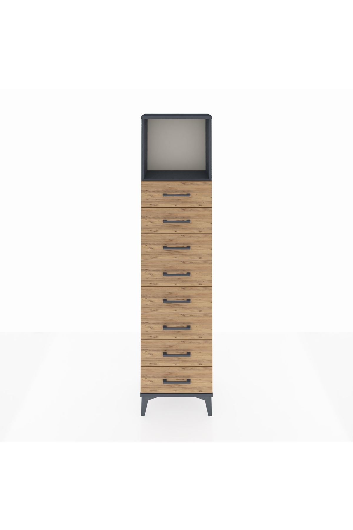 Arges Dolap Tek Raflı 8 Çekmeceli 44x30x182 - S22M032V6A