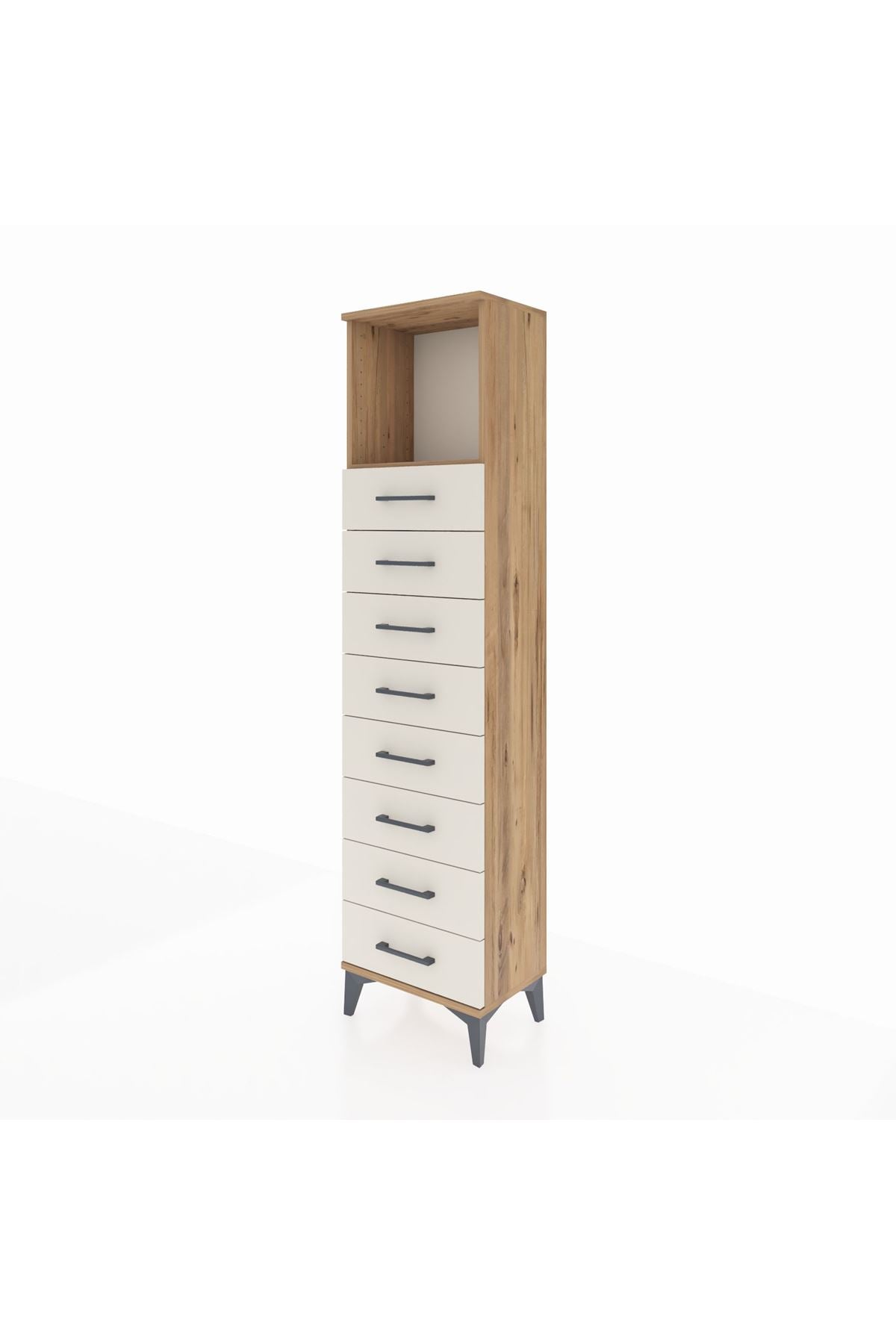 Arges Dolap Tek Raflı 8 Çekmeceli 44x30x182 - S22M032V7A