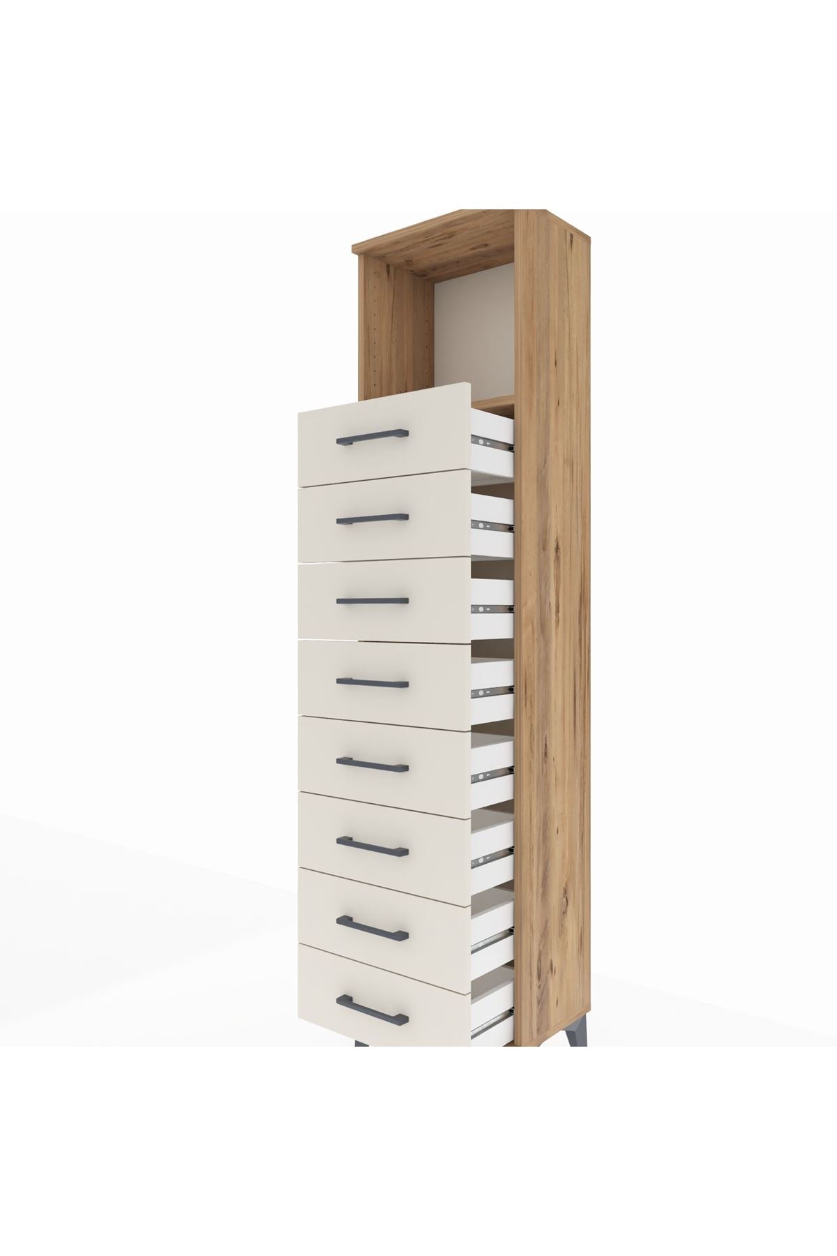 Arges Dolap Tek Raflı 8 Çekmeceli 44x30x182 - S22M032V7A