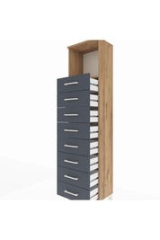 Arges Dolap Tek Raflı 8 Çekmeceli 44x30x182 - S22M032V8A