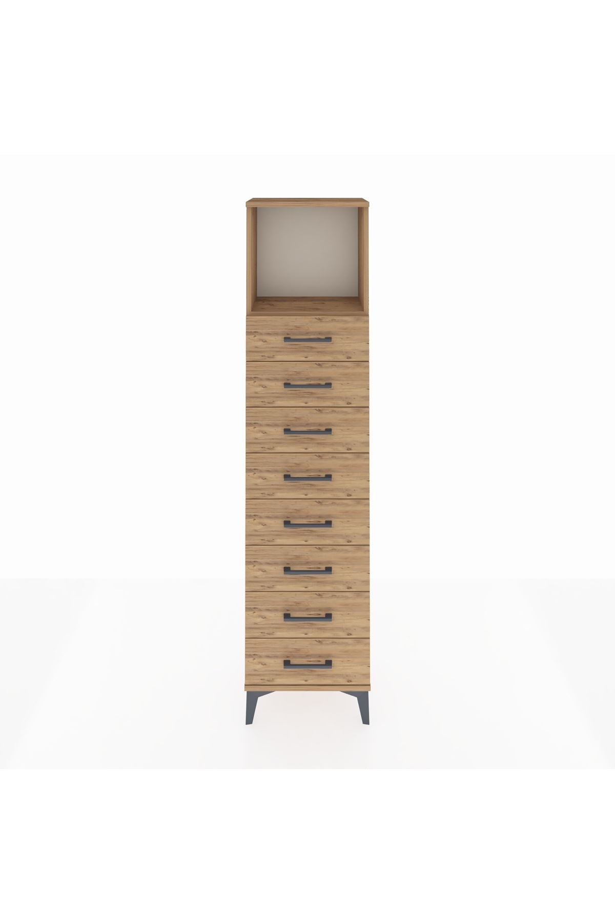 Arges Dolap Tek Raflı 8 Çekmeceli 44x30x182 - S22M032V9A