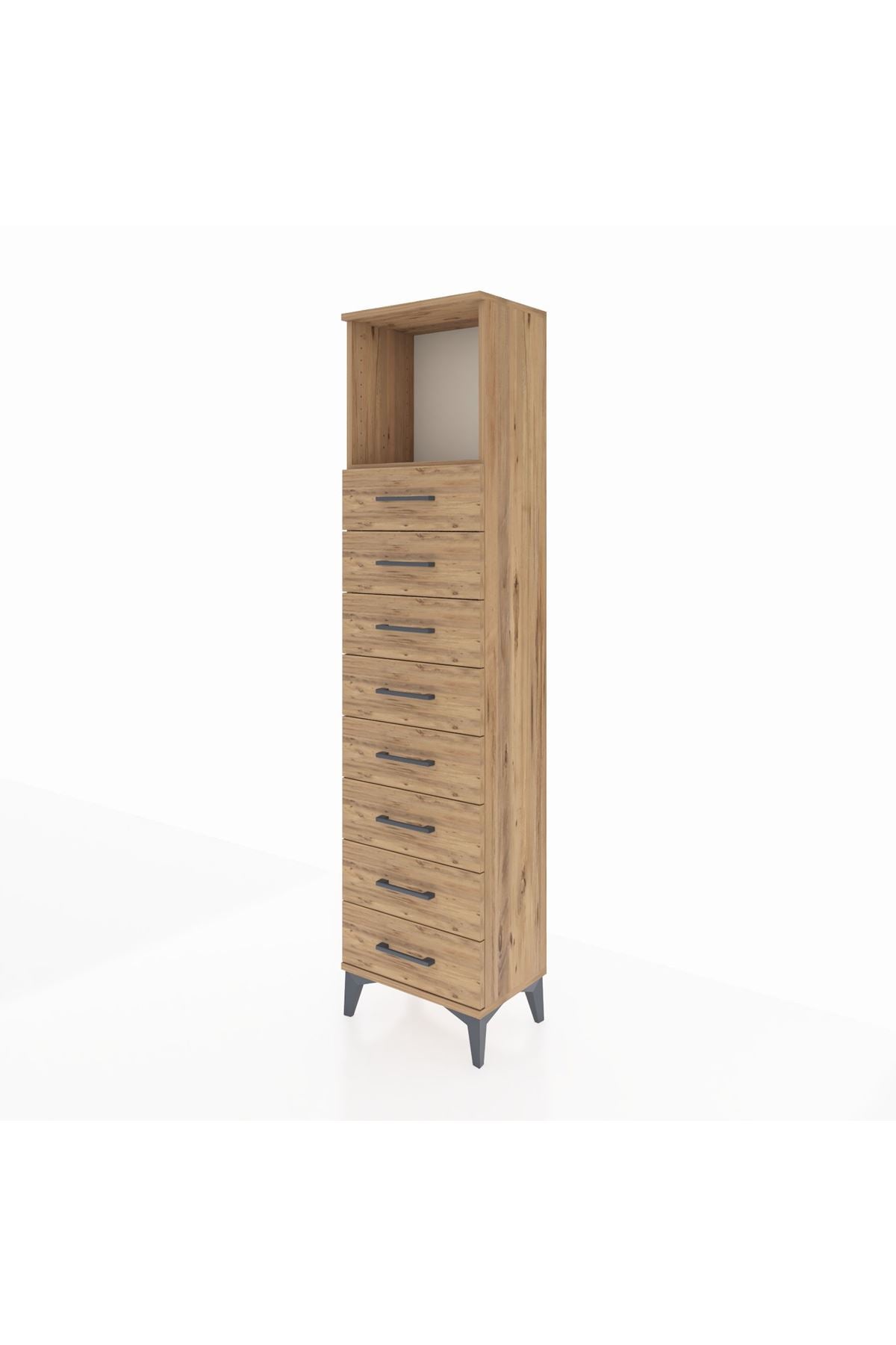 Arges Dolap Tek Raflı 8 Çekmeceli 44x30x182 - S22M032V9A