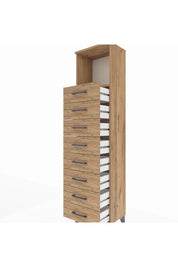 Arges Dolap Tek Raflı 8 Çekmeceli 44x30x182 - S22M032V9A