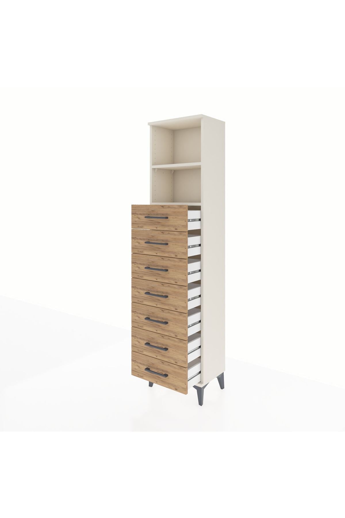 Arges Dolap 2 Raflı 7 Çekmeceli 44x30x182 - S22M033V3A