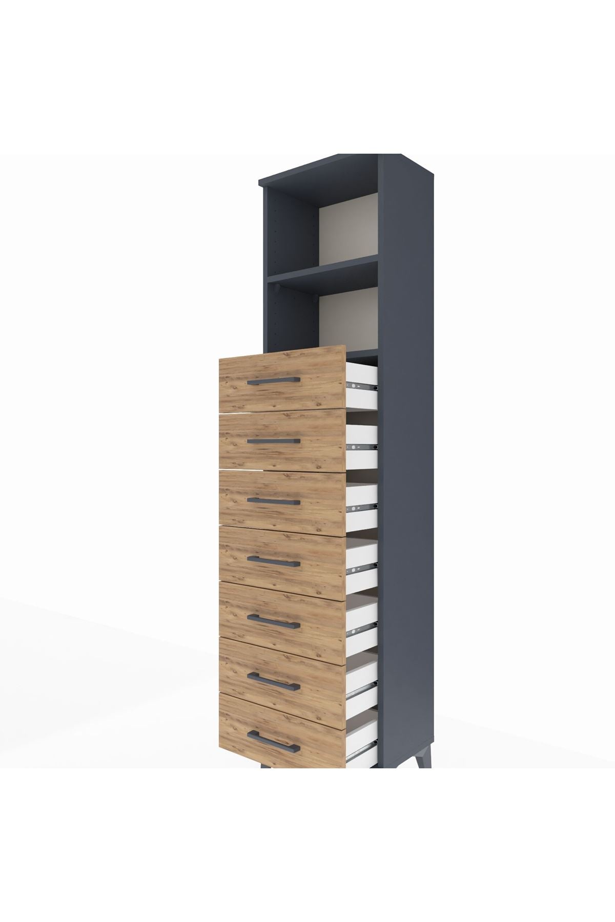 Arges Dolap 2 Raflı 7 Çekmeceli 44x30x182 - S22M033V6A