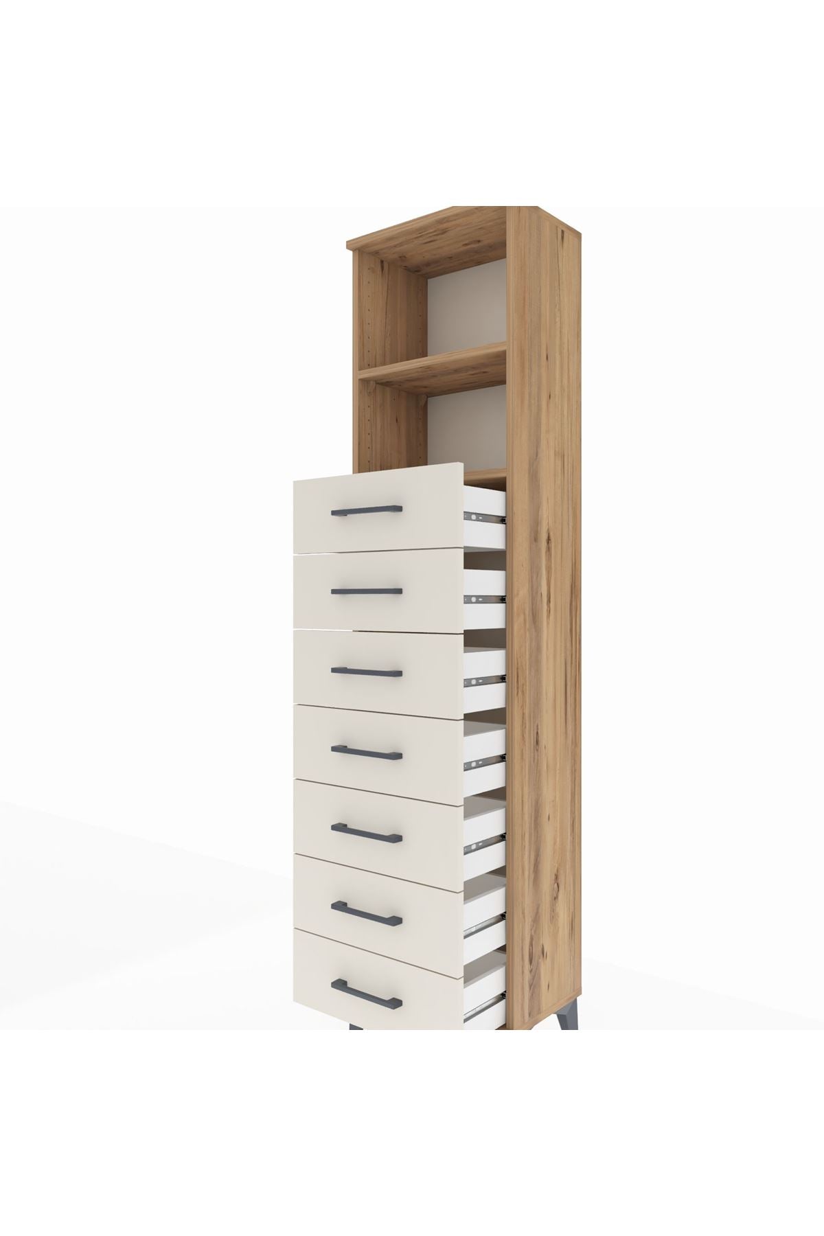 Arges Dolap 2 Raflı 7 Çekmeceli 44x30x182 - S22M033V7A