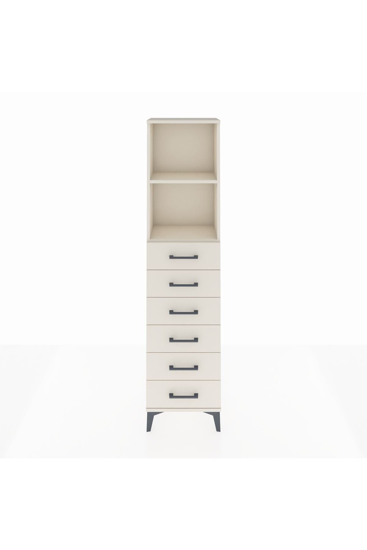 Arges Dolap 2 Raflı 6 Çekmeceli 44x30x182 - S22M034V1A