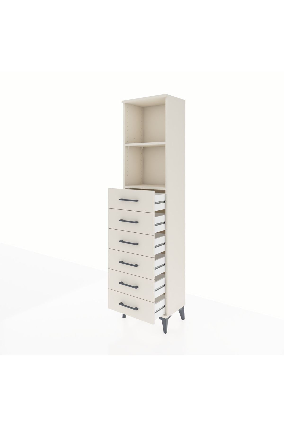 Arges Dolap 2 Raflı 6 Çekmeceli 44x30x182 - S22M034V1A