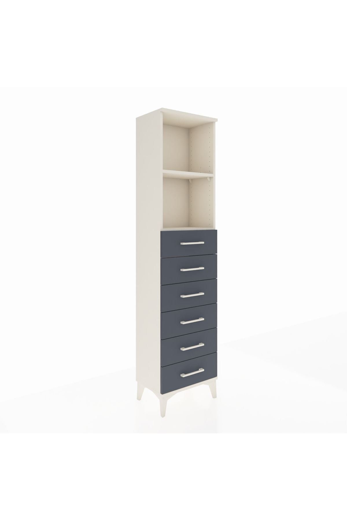Arges Dolap 2 Raflı 6 Çekmeceli 44x30x182 - S22M034V2A