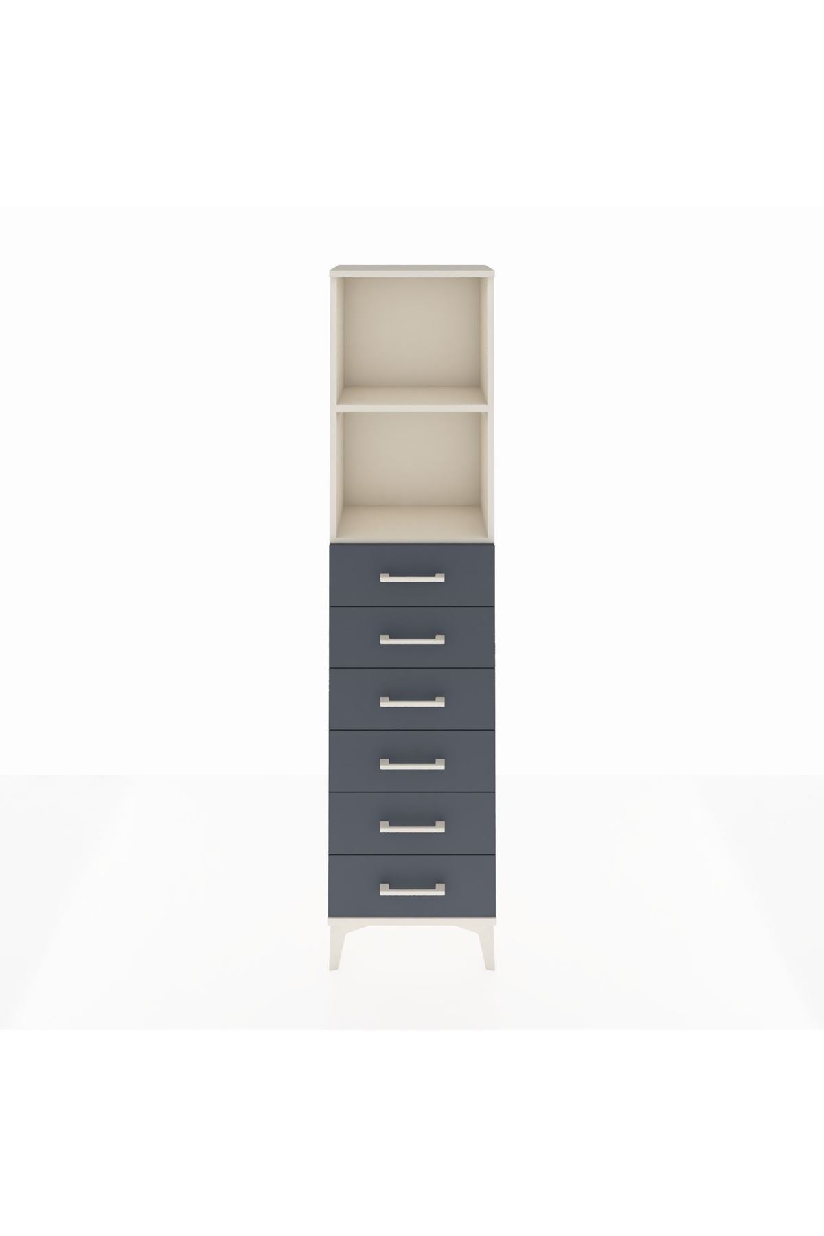 Arges Dolap 2 Raflı 6 Çekmeceli 44x30x182 - S22M034V2A