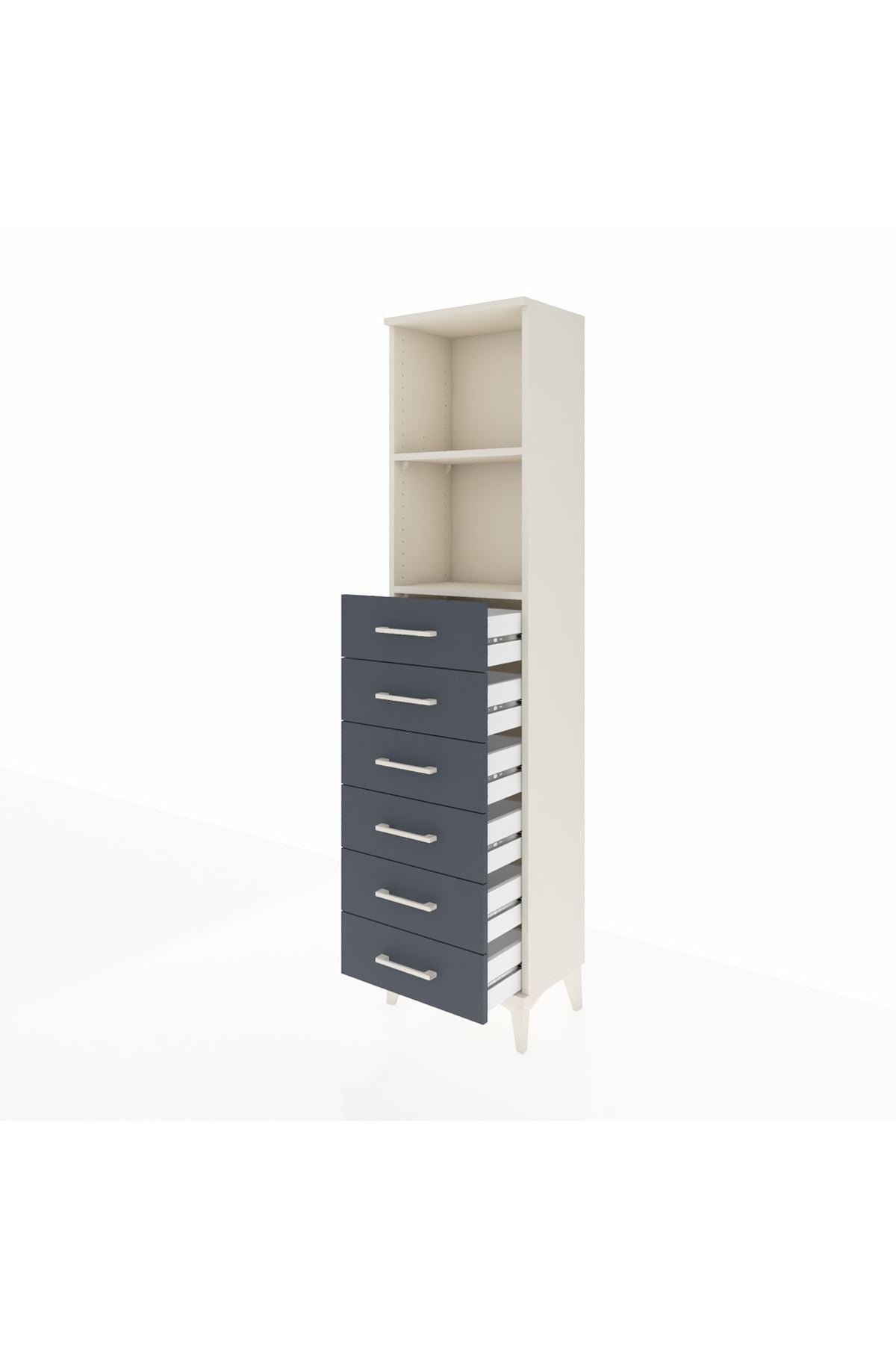 Arges Dolap 2 Raflı 6 Çekmeceli 44x30x182 - S22M034V2A