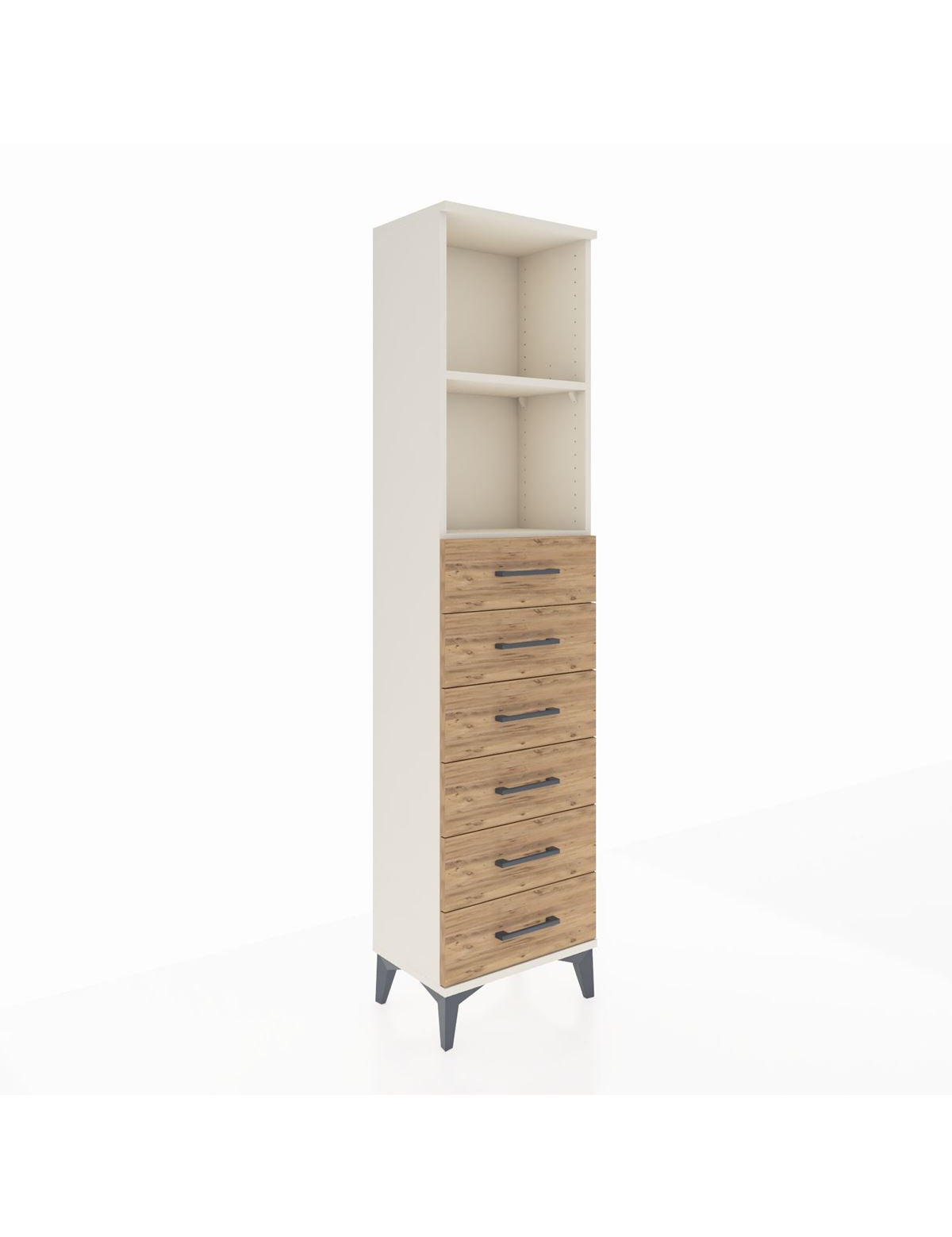 Arges Dolap 2 Raflı 6 Çekmeceli 44x30x182 - S22M034V3A