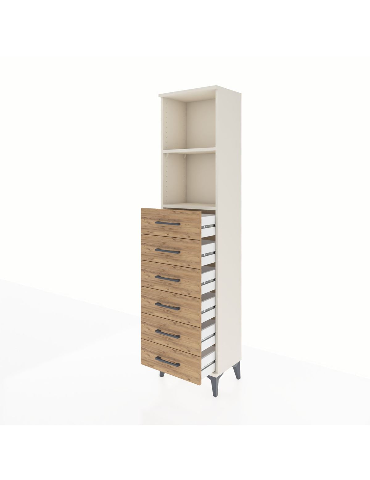 Arges Dolap 2 Raflı 6 Çekmeceli 44x30x182 - S22M034V3A