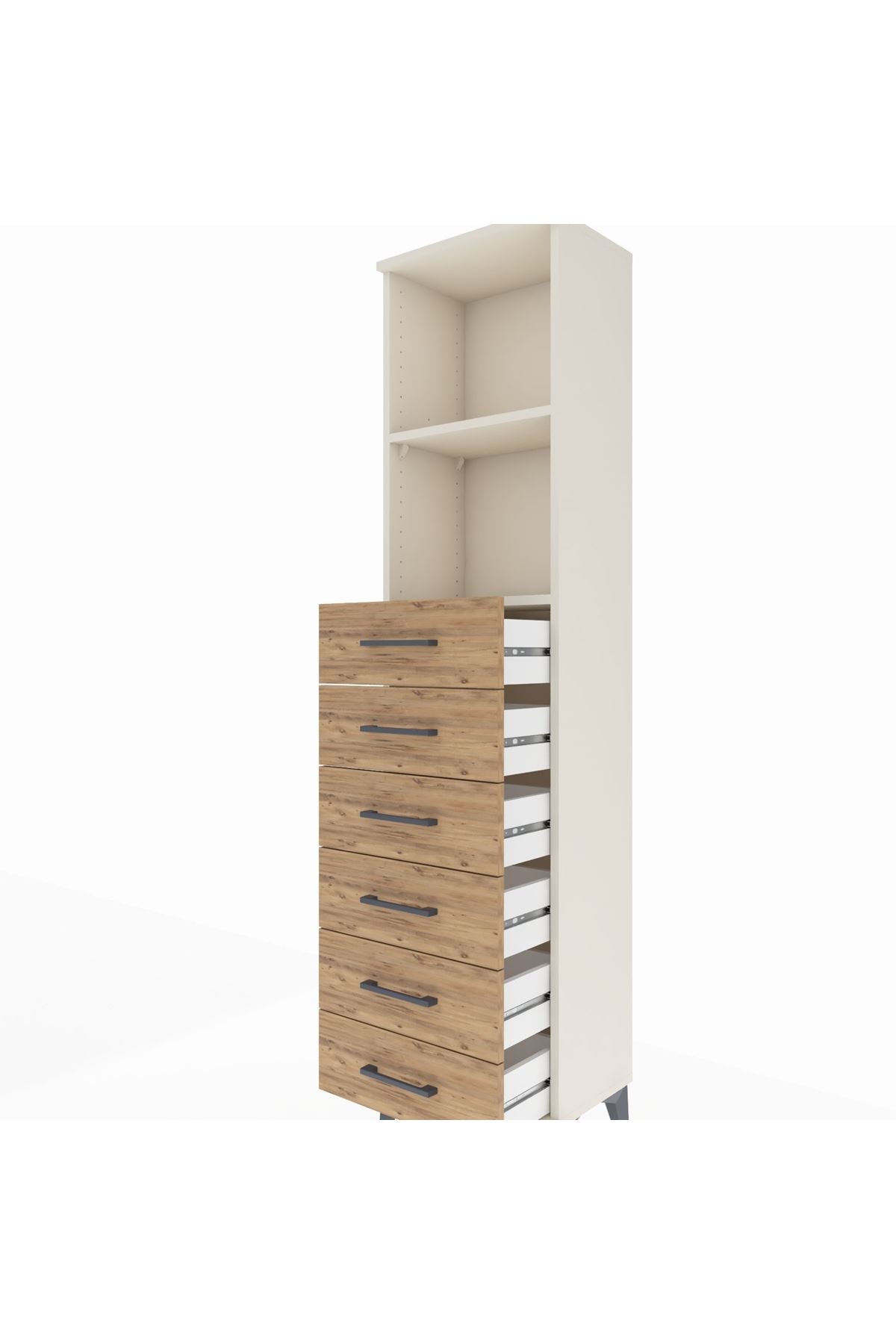 Arges Dolap 2 Raflı 6 Çekmeceli 44x30x182 - S22M034V3A