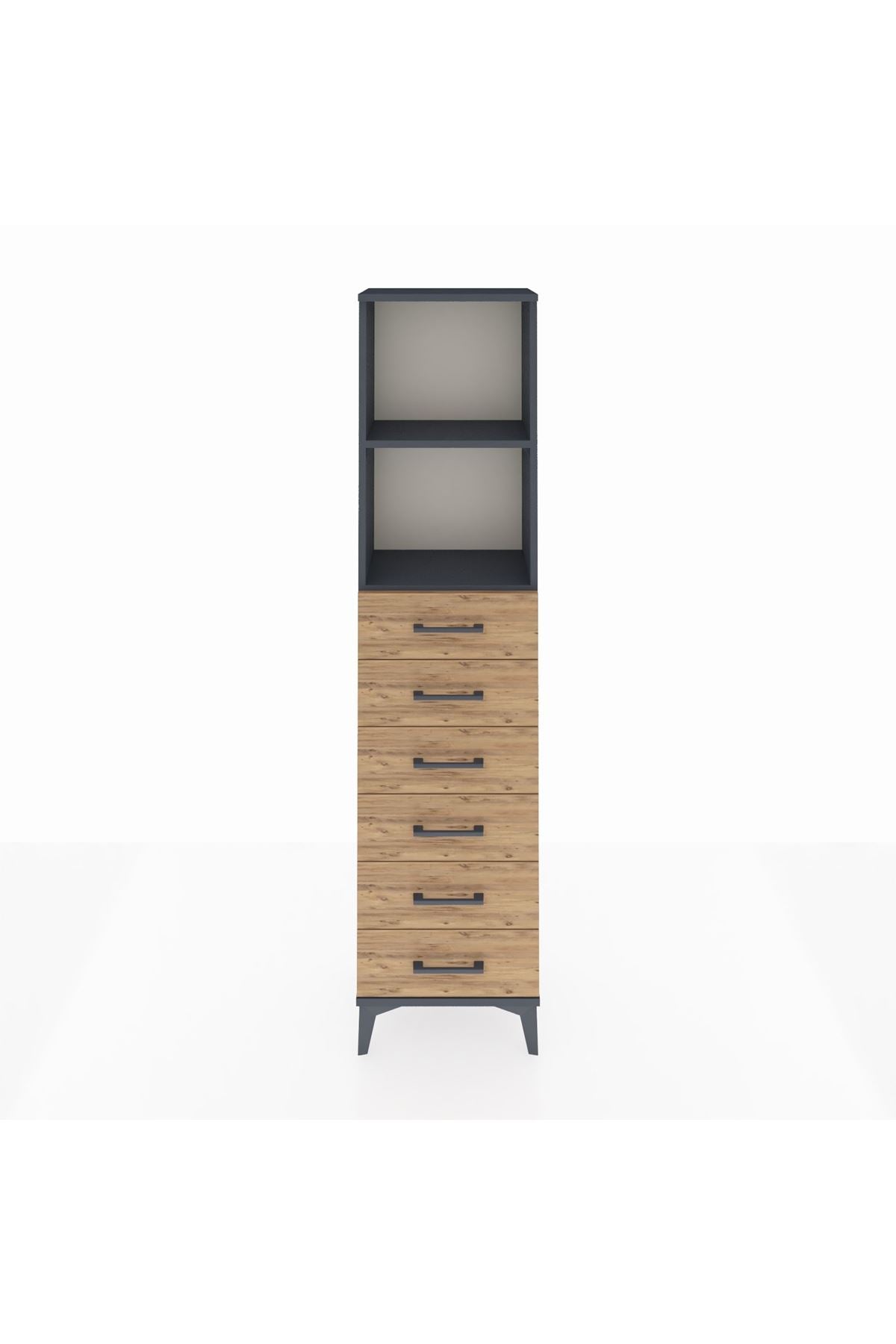 Arges Dolap 2 Raflı 6 Çekmeceli 44x30x182 - S22M034V6A