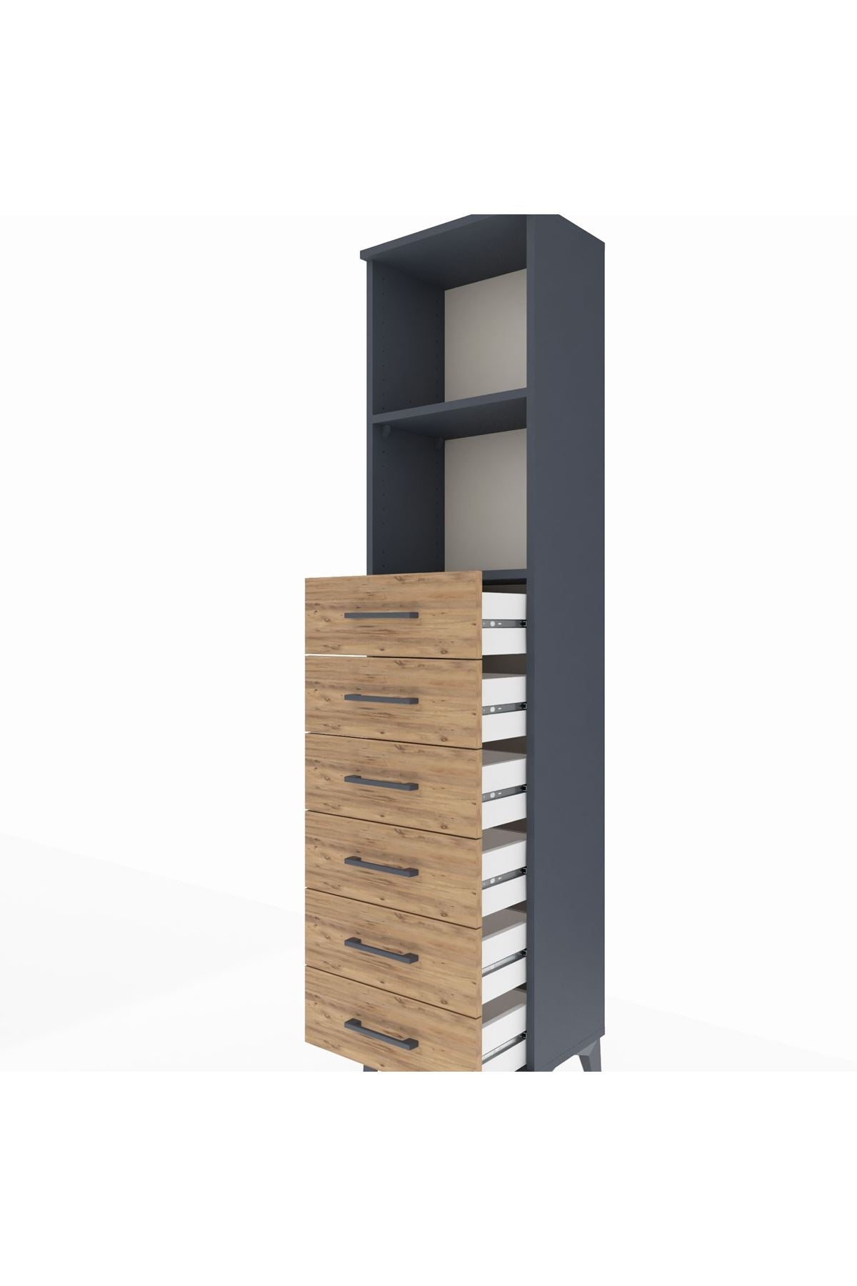 Arges Dolap 2 Raflı 6 Çekmeceli 44x30x182 - S22M034V6A