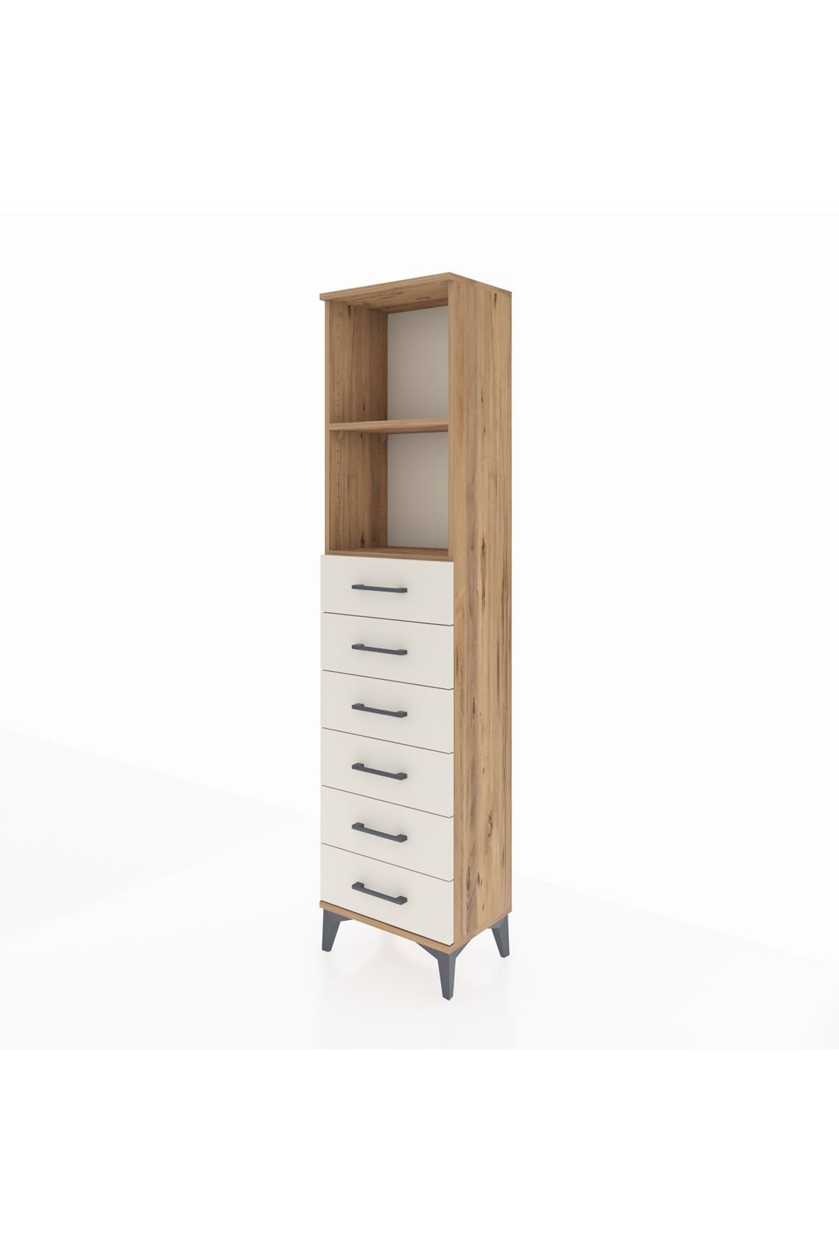 Arges Dolap 2 Raflı 6 Çekmeceli 44x30x182 - S22M034V7A