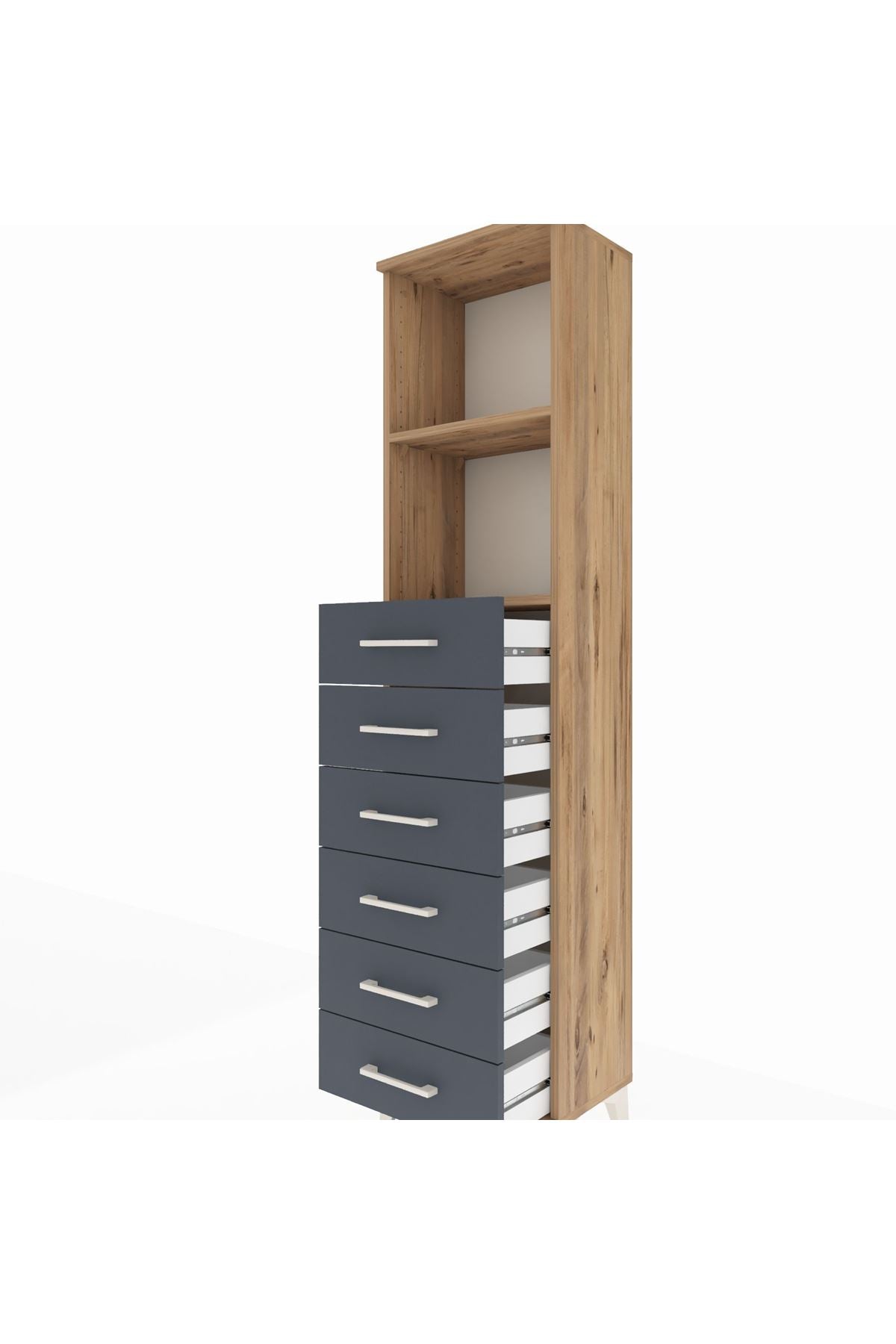 Arges Dolap 2 Raflı 6 Çekmeceli 44x30x182 - S22M034V8A