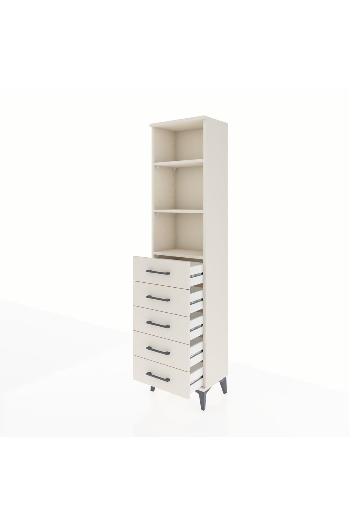 Arges Dolap 3 Raflı 5 Çekmeceli 44x30x182 - S22M035V1A