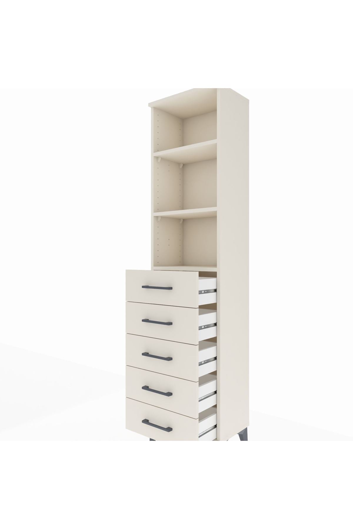 Arges Dolap 3 Raflı 5 Çekmeceli 44x30x182 - S22M035V1A