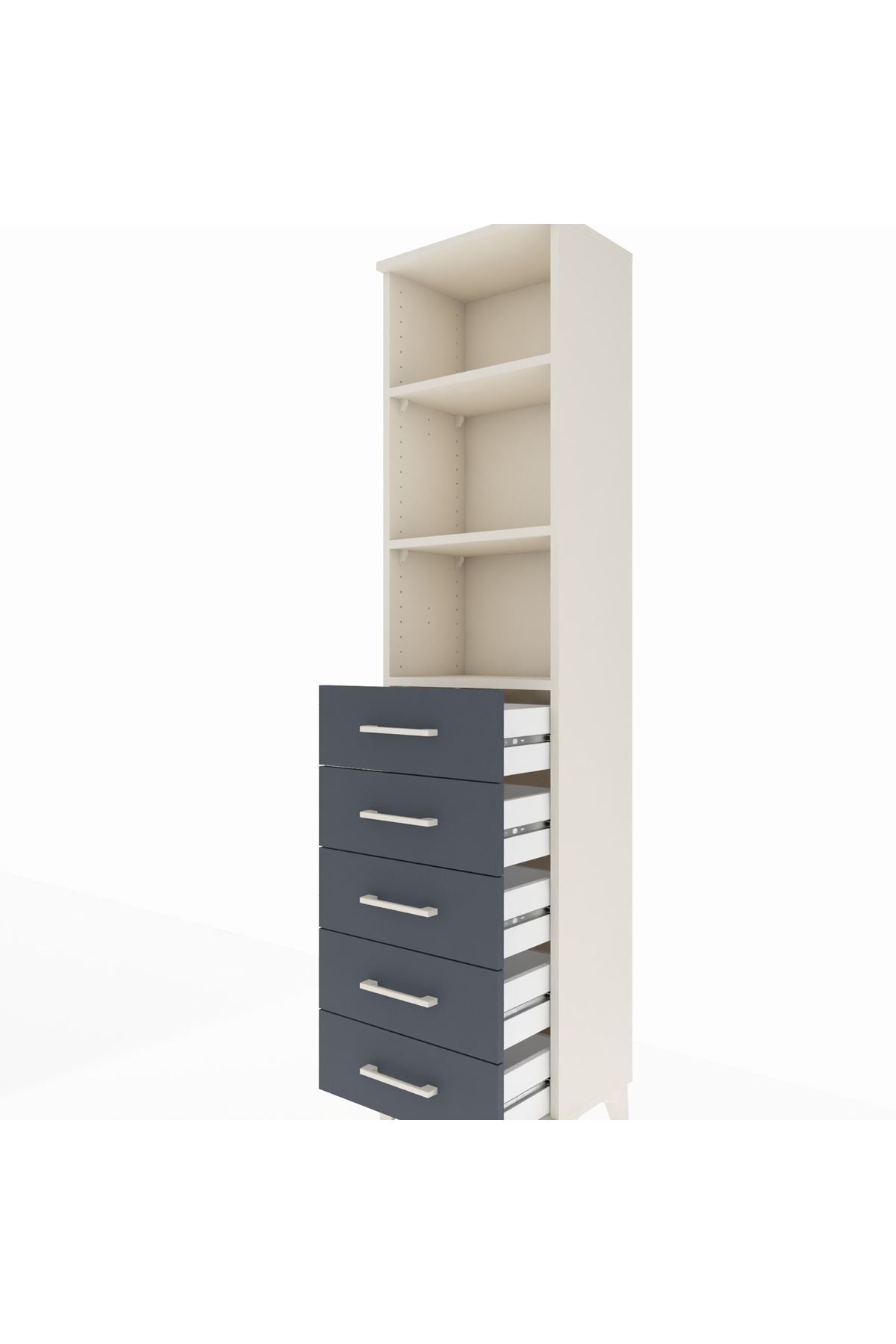 Arges Dolap 3 Raflı 5 Çekmeceli 44x30x182 - S22M035V2A