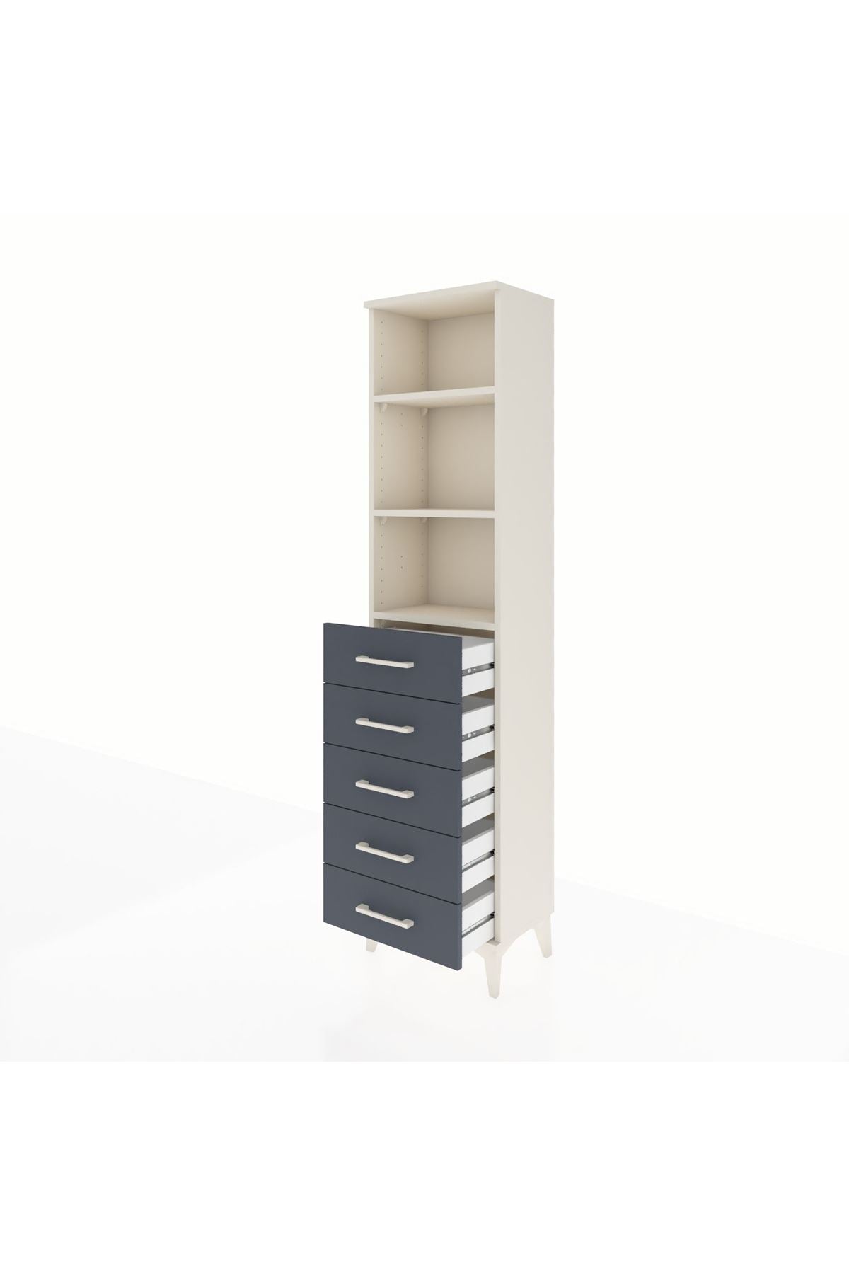 Arges Dolap 3 Raflı 5 Çekmeceli 44x30x182 - S22M035V2A