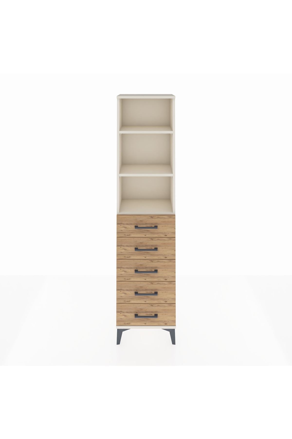 Arges Dolap 3 Raflı 5 Çekmeceli 44x30x182 - S22M035V3A
