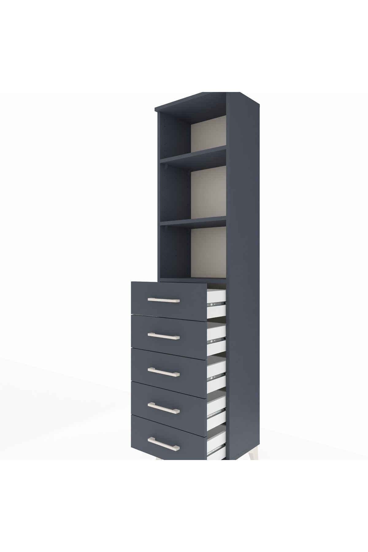 Arges Dolap 3 Raflı 5 Çekmeceli 44x30x182 - S22M035V5A