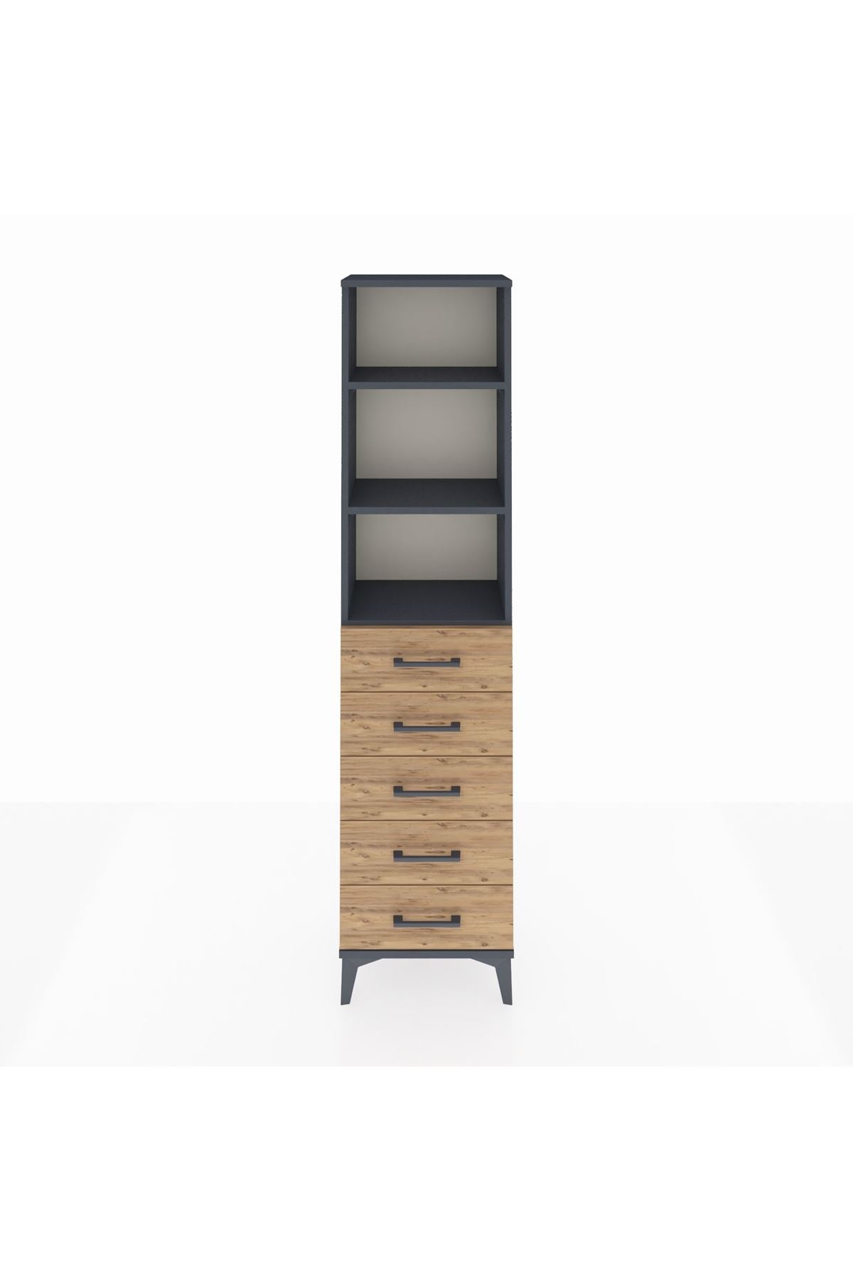 Arges Dolap 3 Raflı 5 Çekmeceli 44x30x182 - S22M035V6A