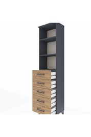 Arges Dolap 3 Raflı 5 Çekmeceli 44x30x182 - S22M035V6A