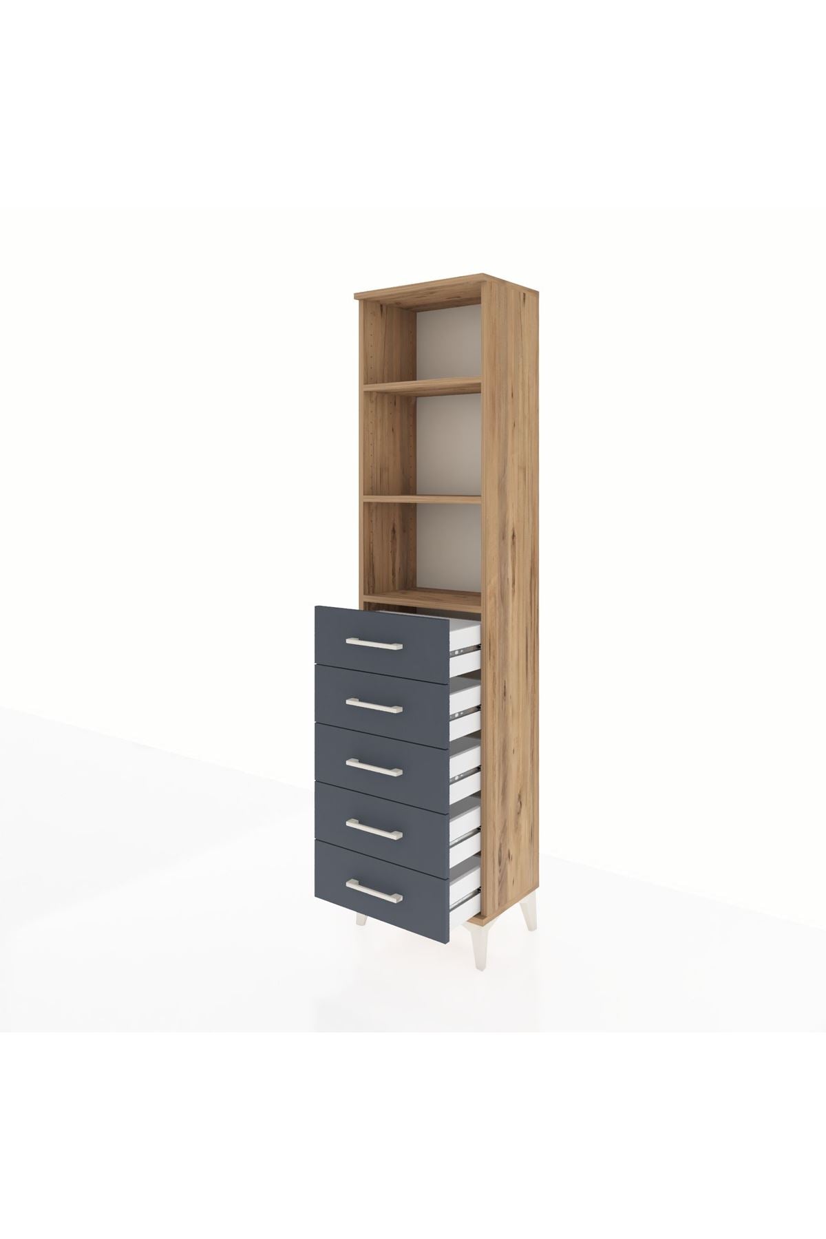 Arges Dolap 3 Raflı 5 Çekmeceli 44x30x182 - S22M035V8A