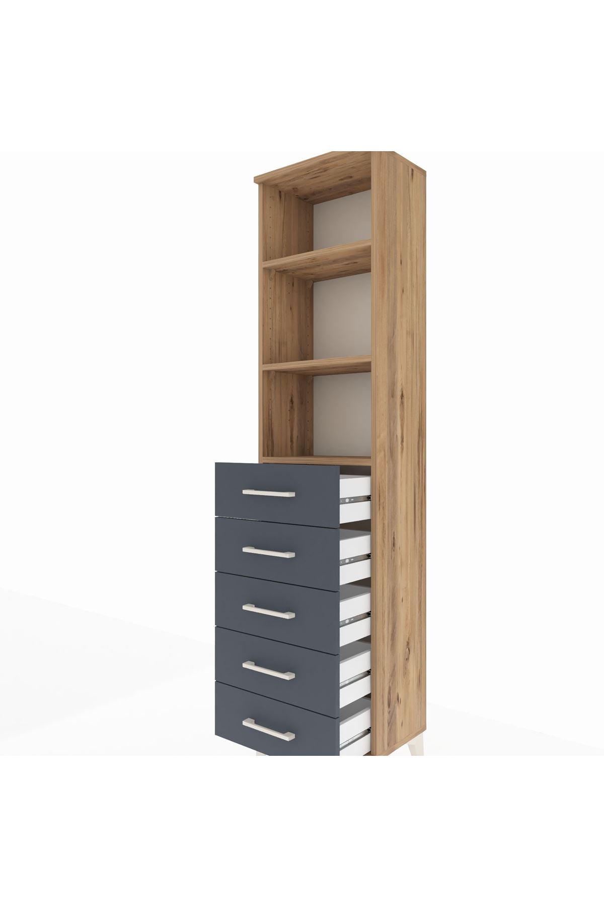 Arges Dolap 3 Raflı 5 Çekmeceli 44x30x182 - S22M035V8A