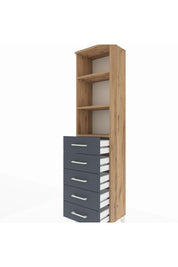 Arges Dolap 3 Raflı 5 Çekmeceli 44x30x182 - S22M035V8A