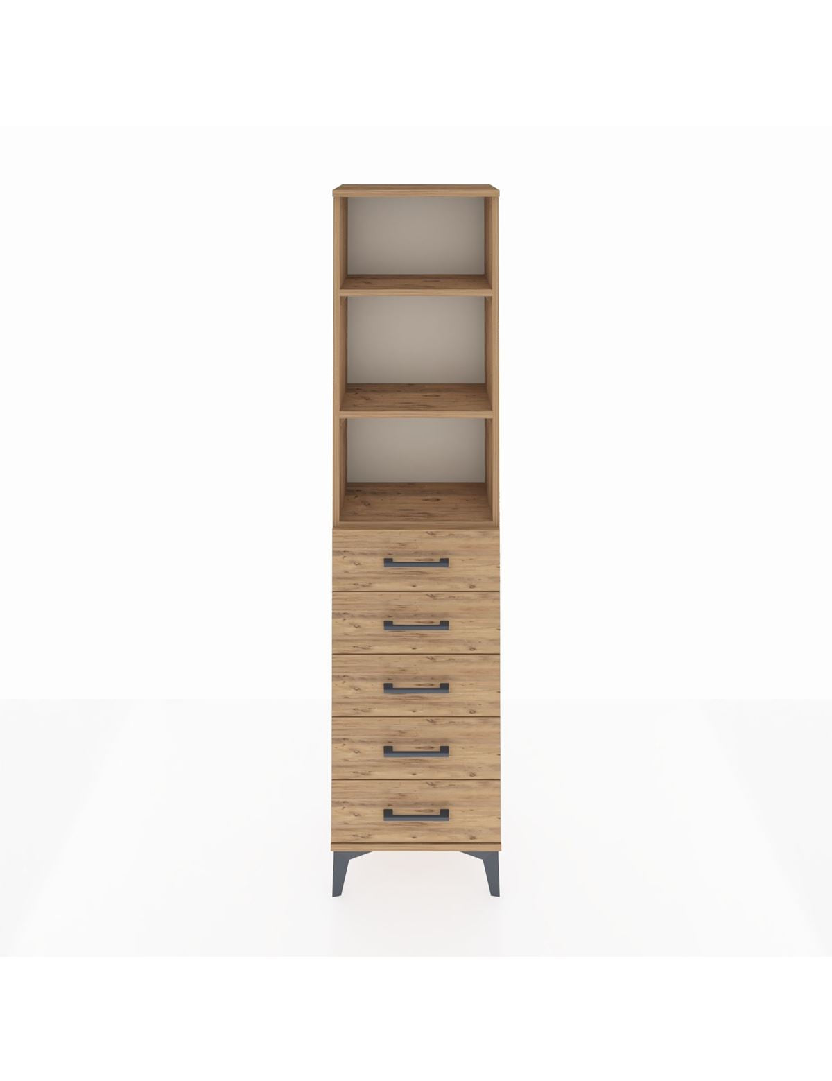 Arges Dolap 3 Raflı 5 Çekmeceli 44x30x182 - S22M035V9A