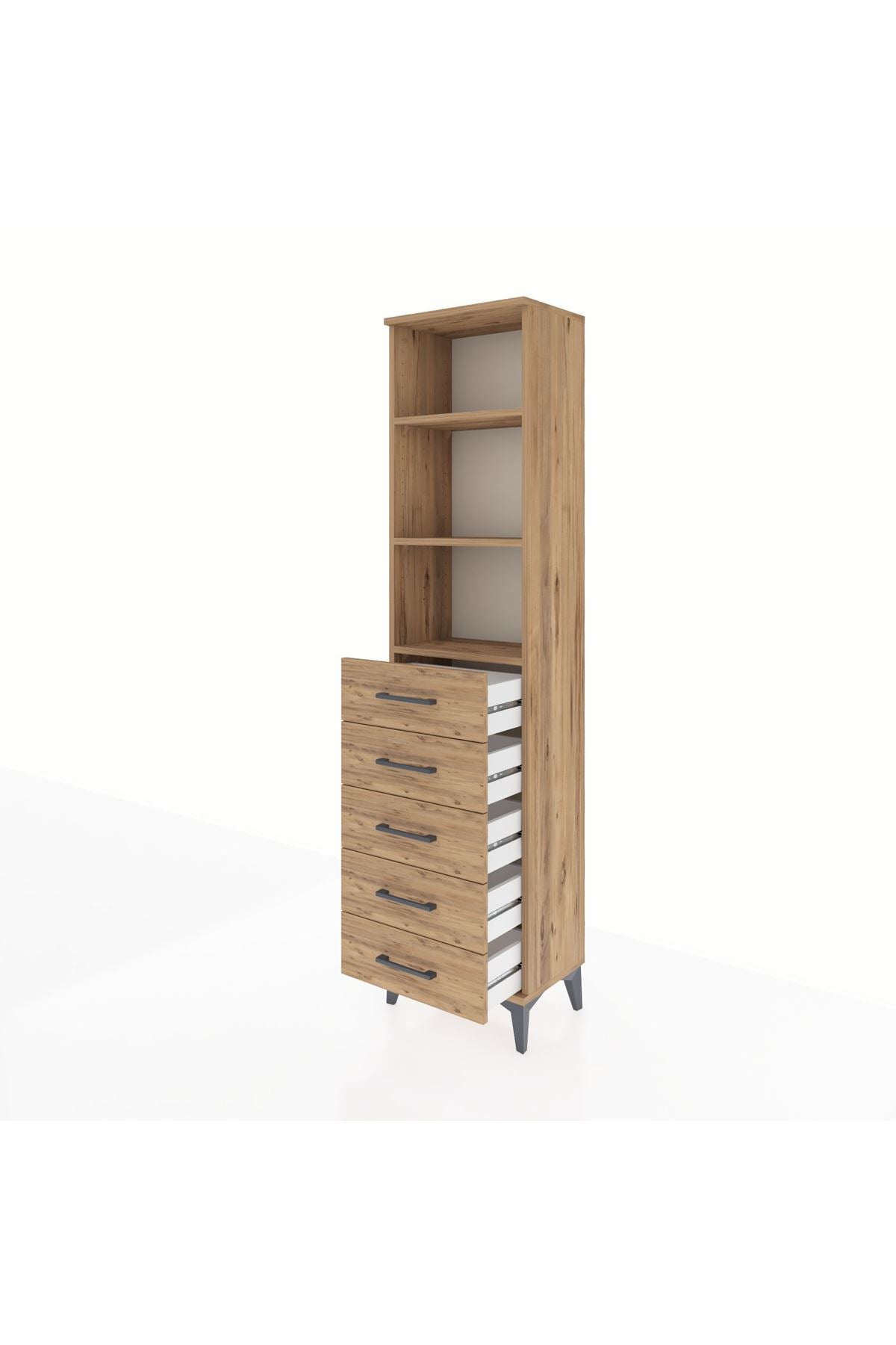 Arges Dolap 3 Raflı 5 Çekmeceli 44x30x182 - S22M035V9A