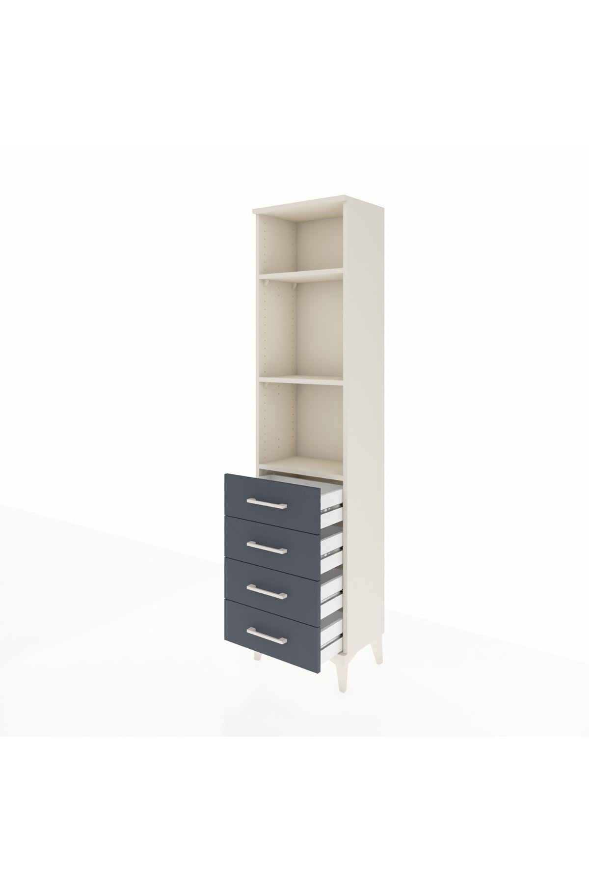 Arges Dolap 3 Raflı 4 Çekmeceli 44x30x182 - S22M036V2A