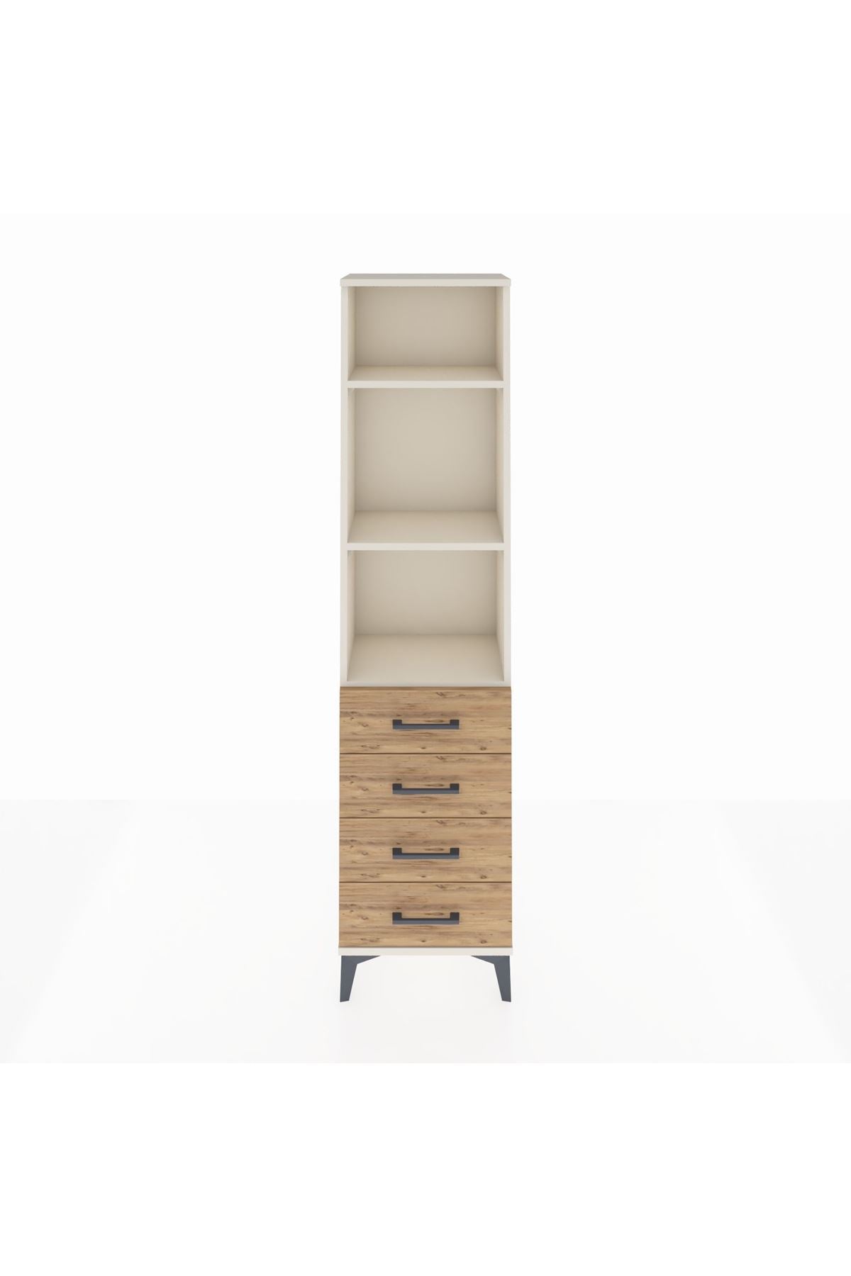 Arges Dolap 3 Raflı 4 Çekmeceli 44x30x182 - S22M036V3A