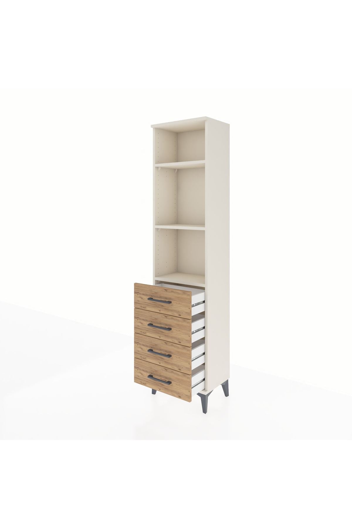 Arges Dolap 3 Raflı 4 Çekmeceli 44x30x182 - S22M036V3A