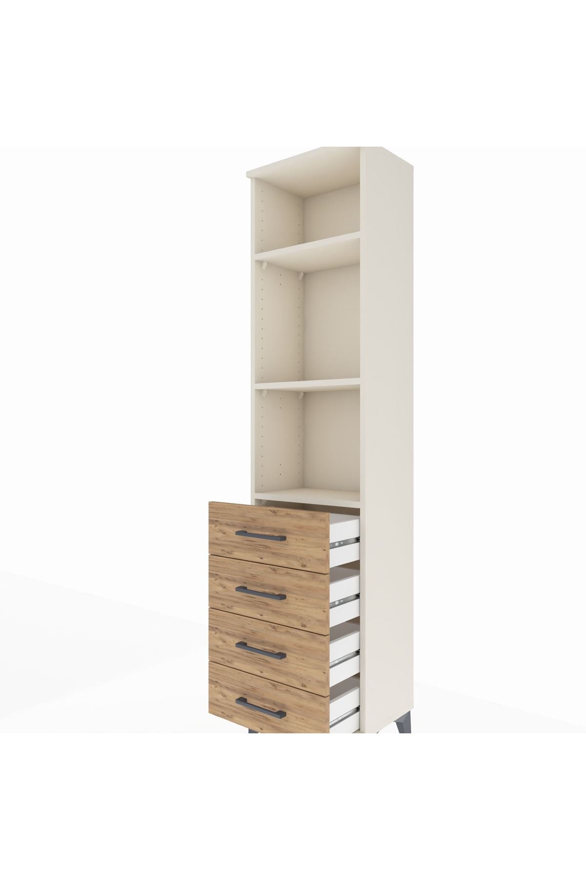 Arges Dolap 3 Raflı 4 Çekmeceli 44x30x182 - S22M036V3A