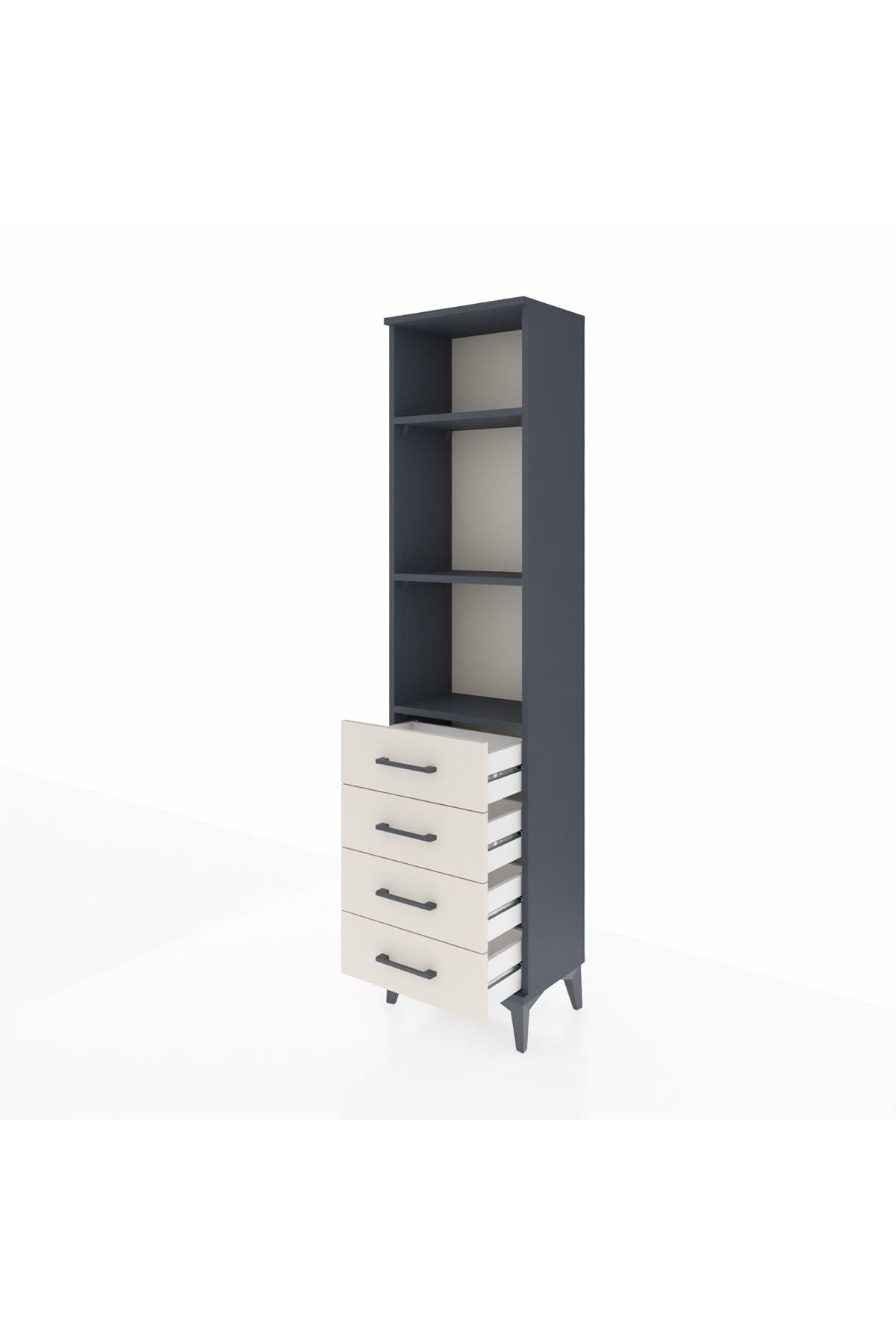 Arges Dolap 3 Raflı 4 Çekmeceli 44x30x182 - S22M036V4A