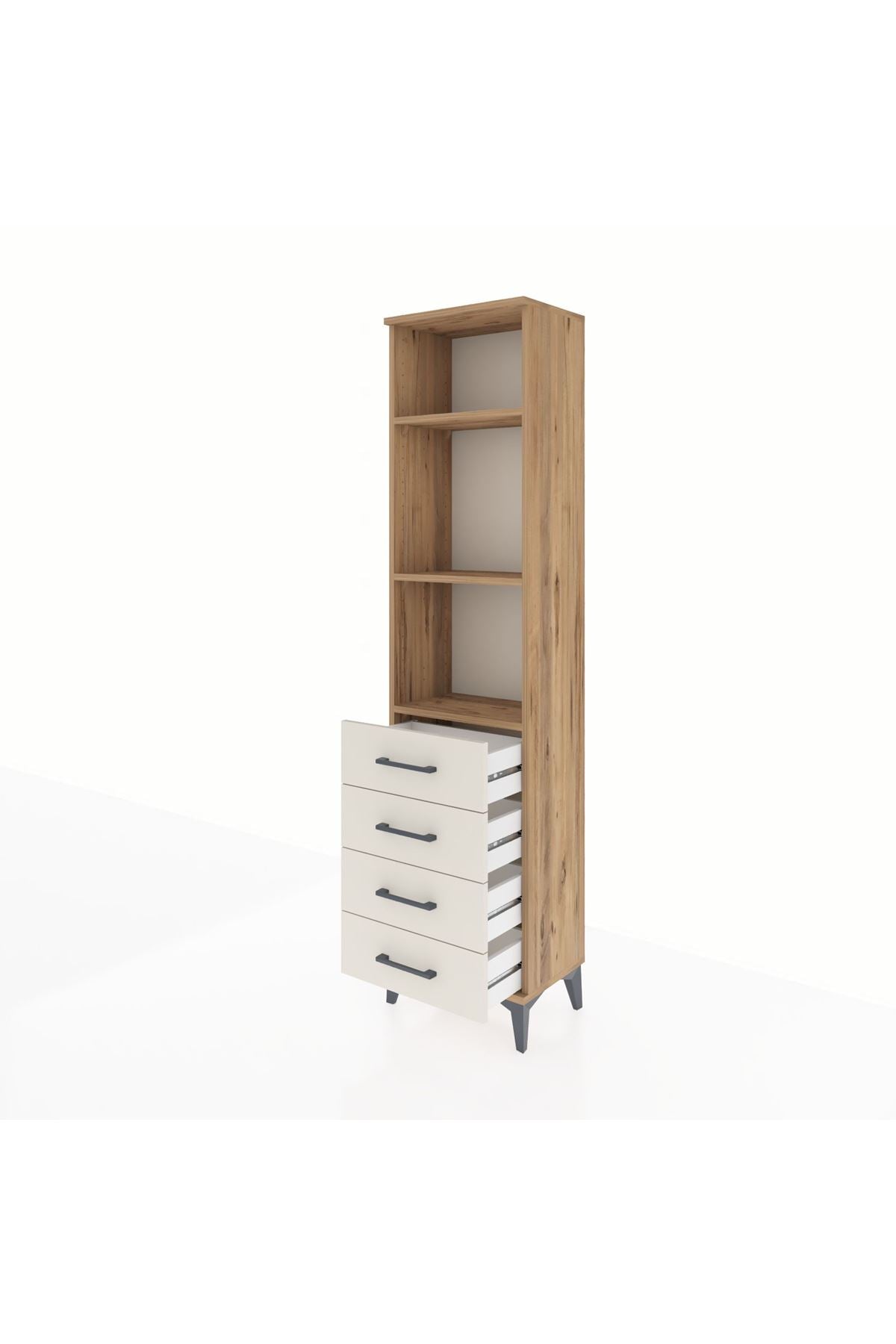 Arges Dolap 3 Raflı 4 Çekmeceli 44x30x182 - S22M036V7A