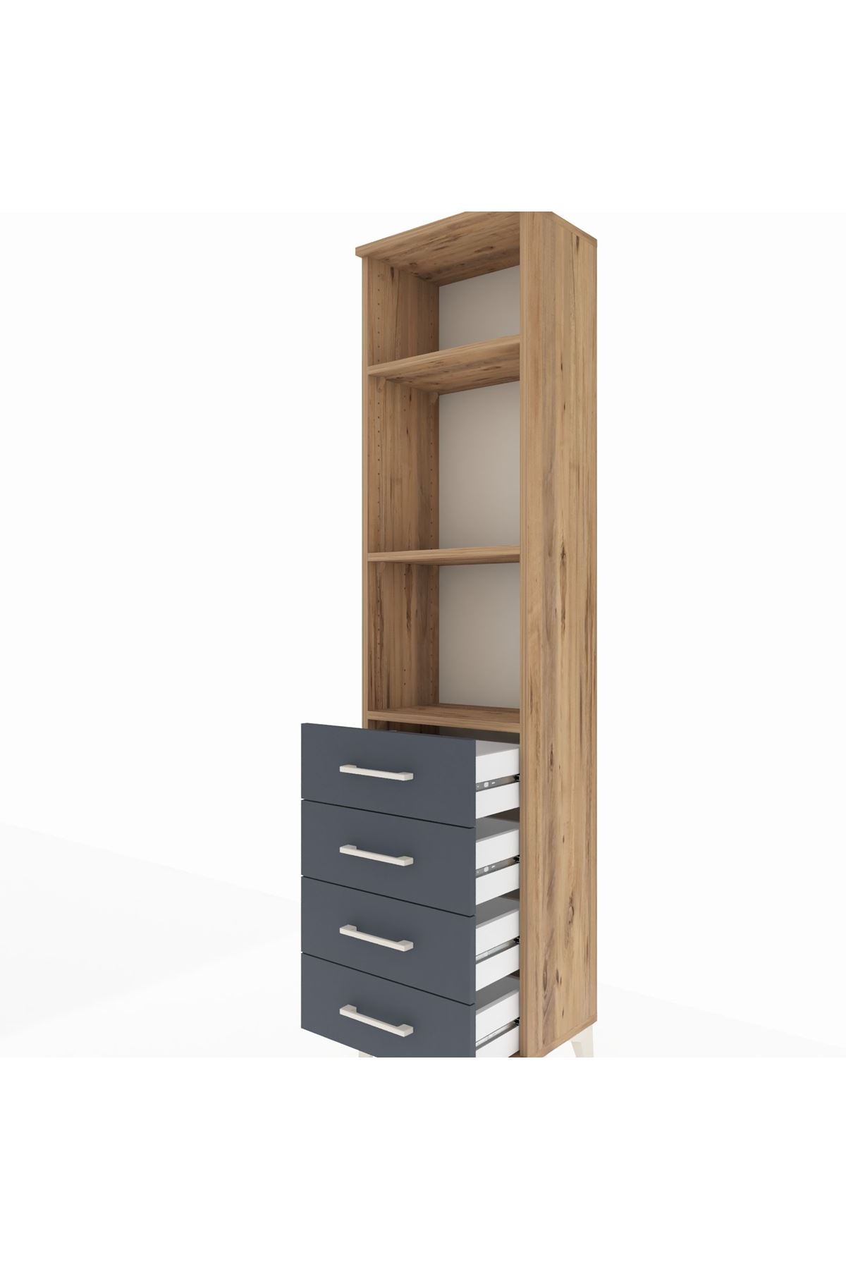 Arges Dolap 3 Raflı 4 Çekmeceli 44x30x182 - S22M036V8A