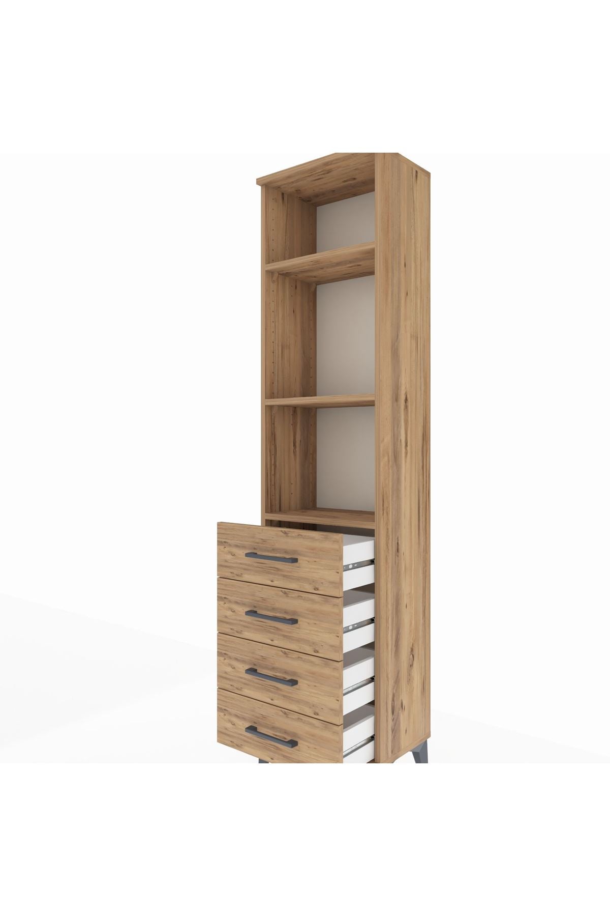 Arges Dolap 3 Raflı 4 Çekmeceli 44x30x182 - S22M036V9A