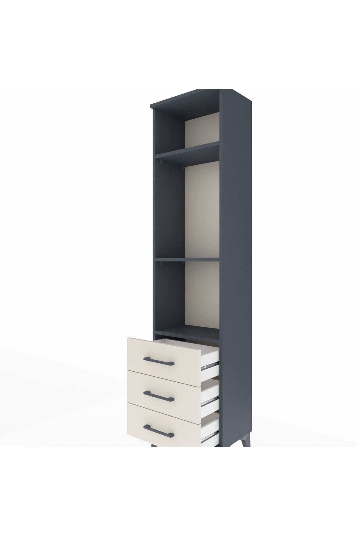 Arges Dolap 3 Raflı 3 Çekmeceli 44x30x182 - S22M037V4A