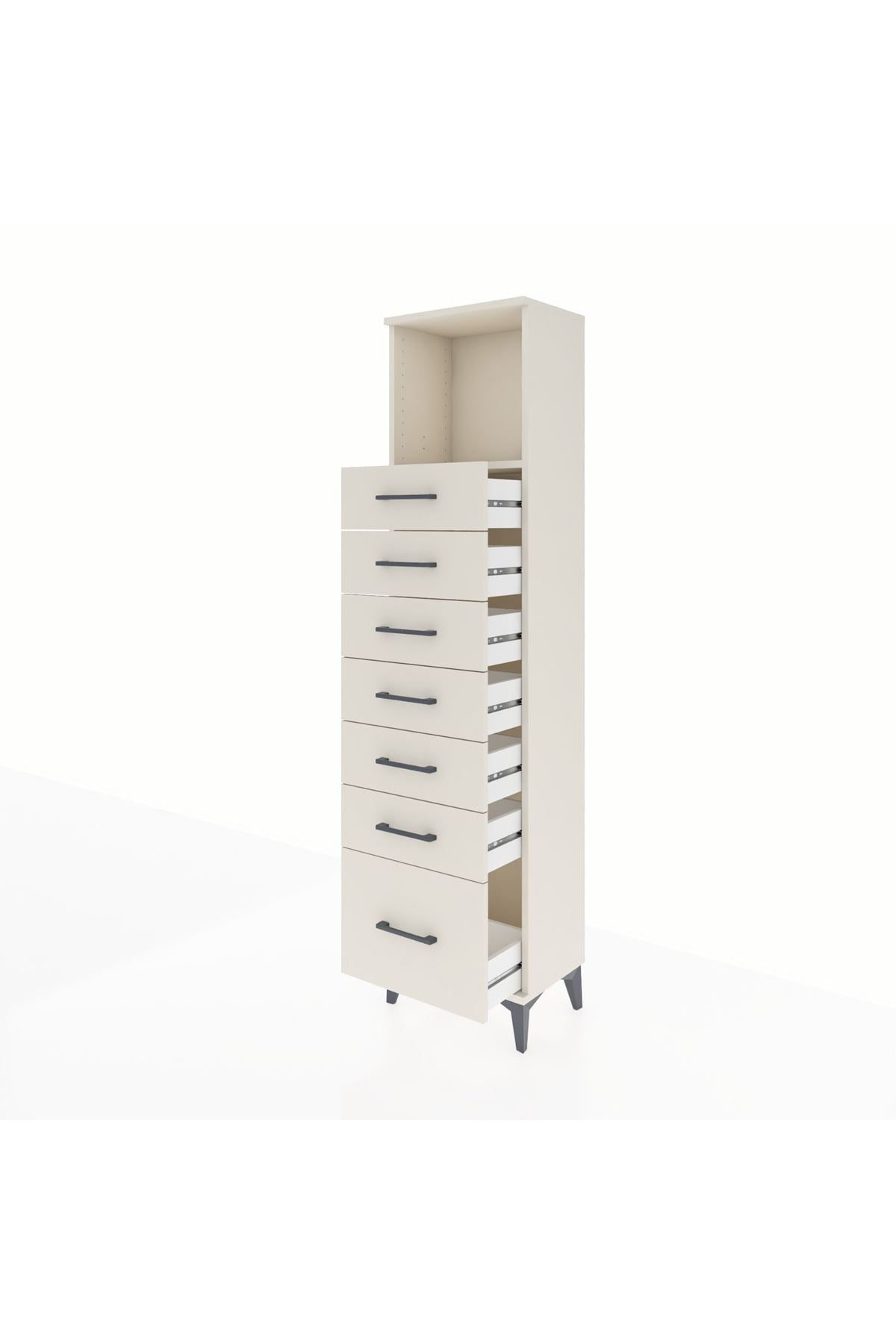 Arges Dolap Tek Raflı 7 Çekmeceli 44x30x182 - S22M038V1A