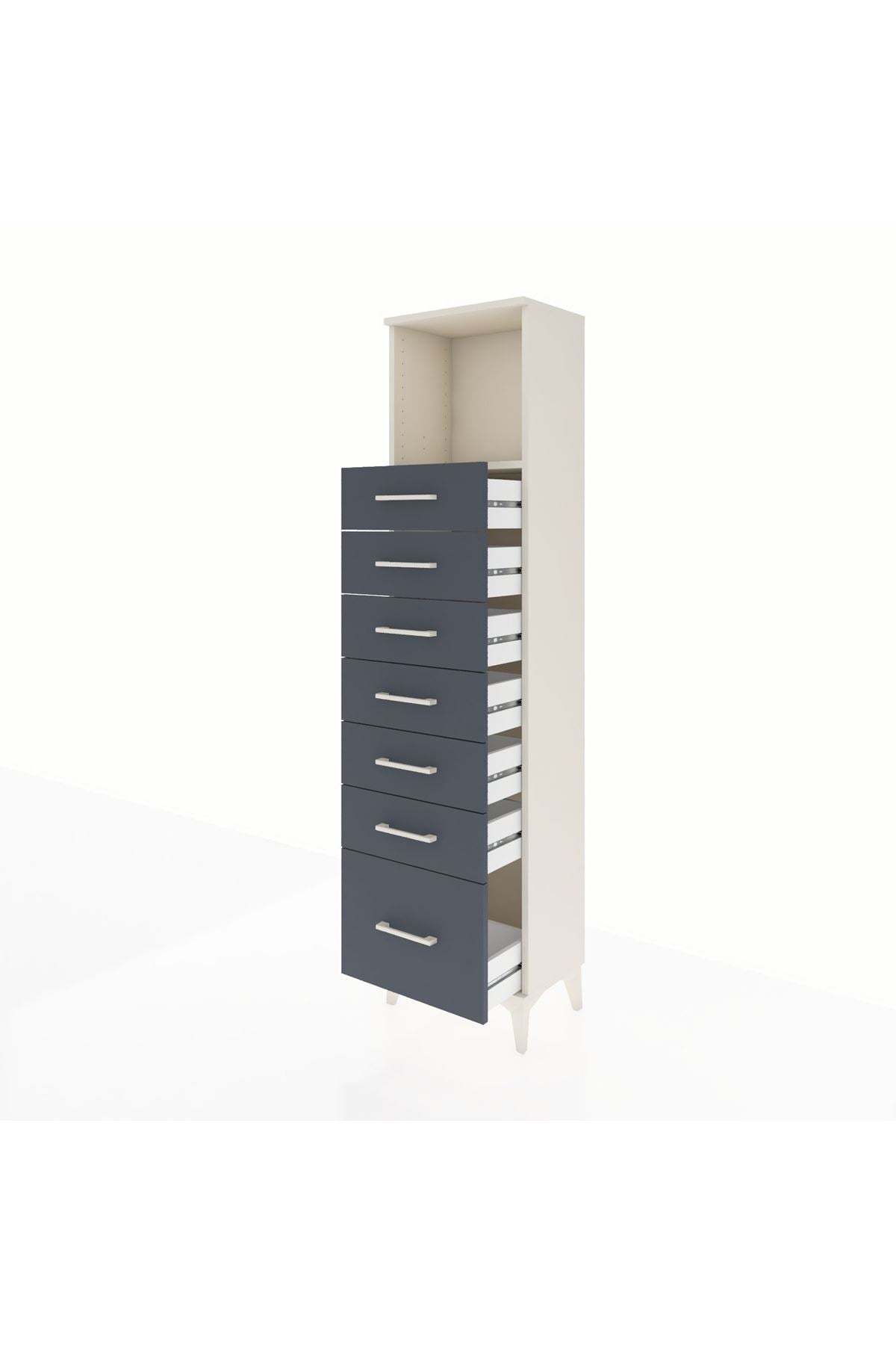 Arges Dolap Tek Raflı 7 Çekmeceli 44x30x182 - S22M038V2A