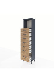 Arges Dolap Tek Raflı 7 Çekmeceli 44x30x182 - S22M038V6A