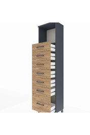 Arges Dolap Tek Raflı 7 Çekmeceli 44x30x182 - S22M038V6A