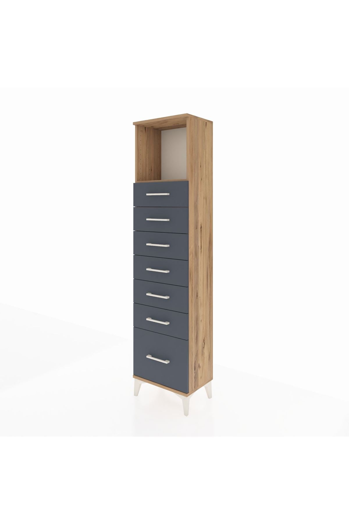 Arges Dolap Tek Raflı 7 Çekmeceli 44x30x182 - S22M038V8A
